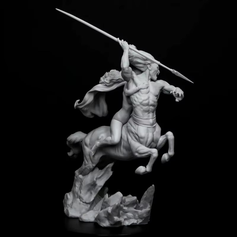 Fantasy Female Centaur Warrior with Spear 1/24 Resin Figure Kit - resin model view 2