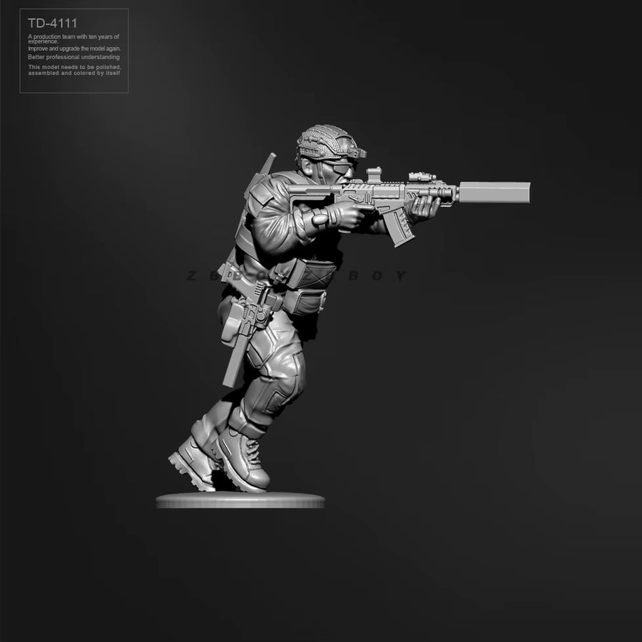 Sci-Fi Trooper TD-4111 with Tactical Armor 38mm Resin Figure Kit - resin model view 4
