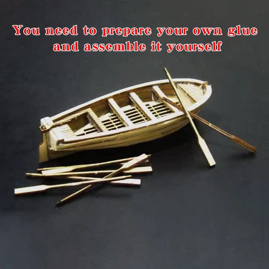 Classical Sailboat Sailing Ship Vessel Wood Wooden Skiff Dinghy Small Boat Lifeboat Working Ship Scale Model Kit 1/100