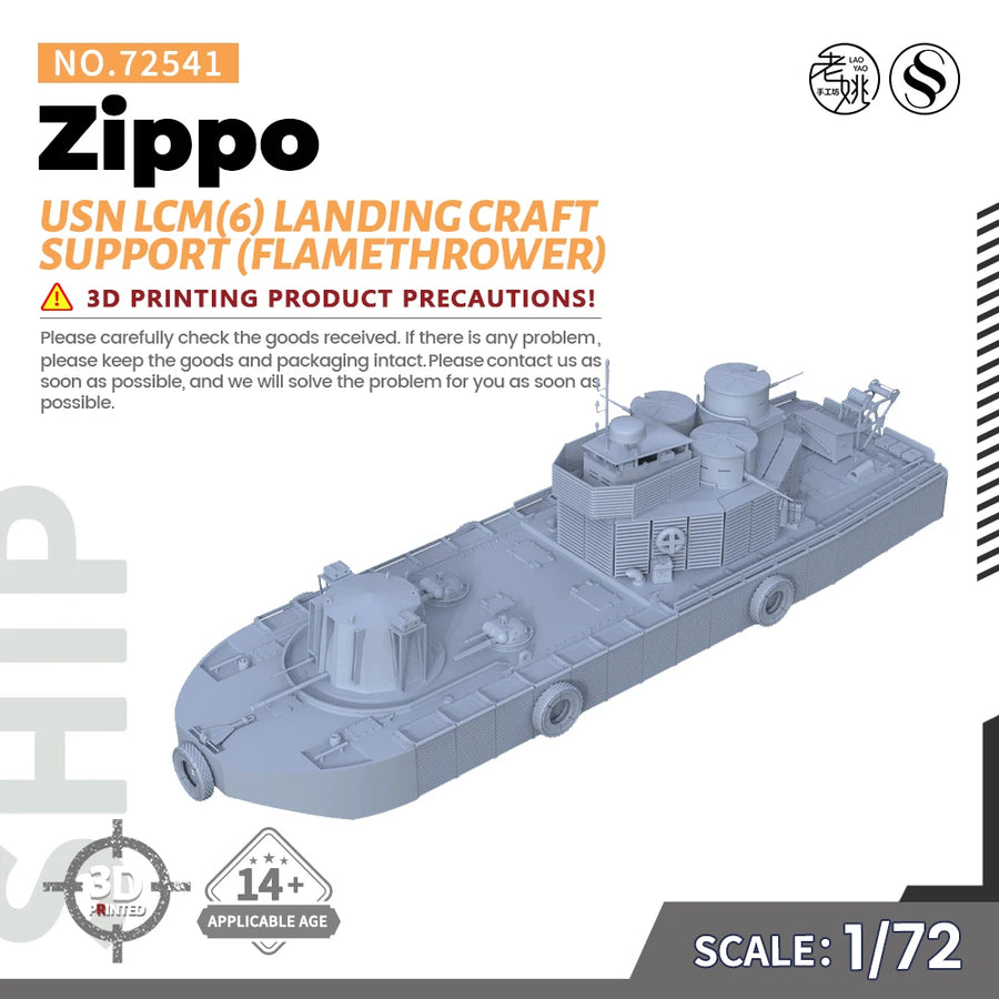 MRY-SFW SSC541 1/72 1/144 1/200 1/350 1/700 Military Model Kit USN Lcm(6)Zippo Landing Craft Support (Flamethrower)