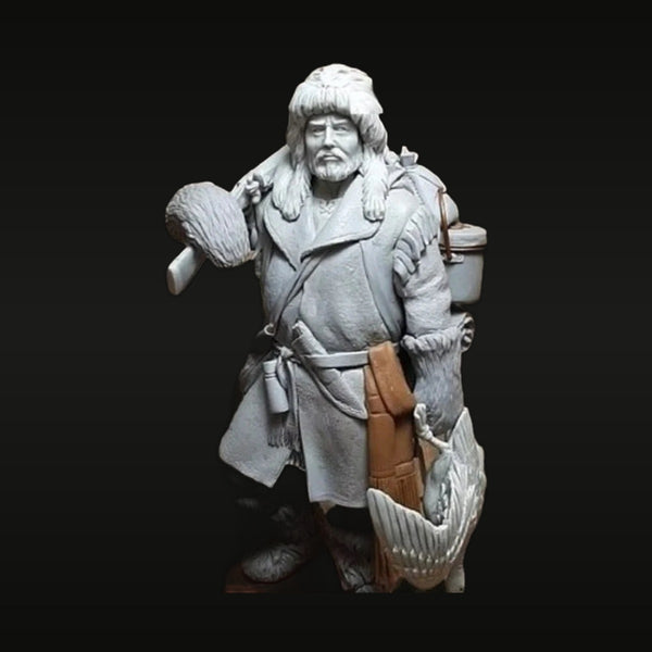 Wild West Mountain Man Trapper Bust with Fur 1/24 Resin Kit