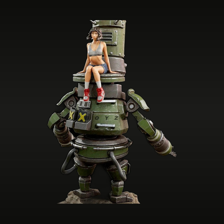 Sci-Fi Robot with Pin-Up Girl 70mm Scale Resin Figure Kit - unpainted resin model kit