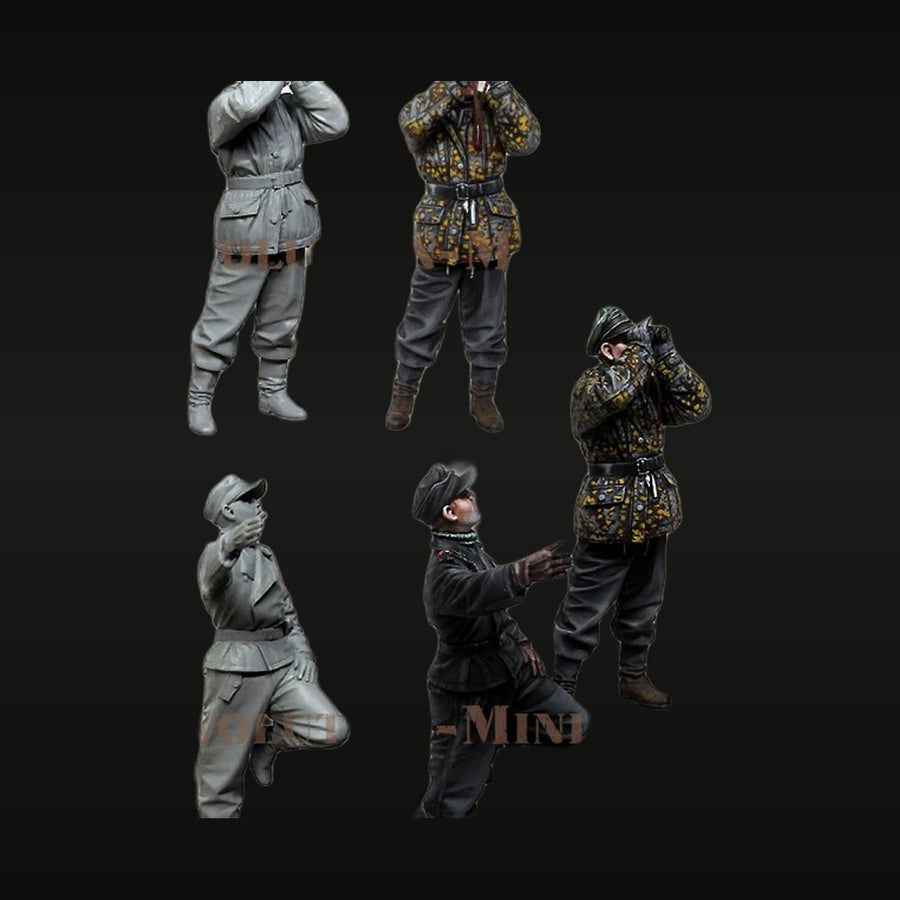 WWII German Panzer Crew Set of 5 1/35 Resin Figure Kit - unpainted resin model kit