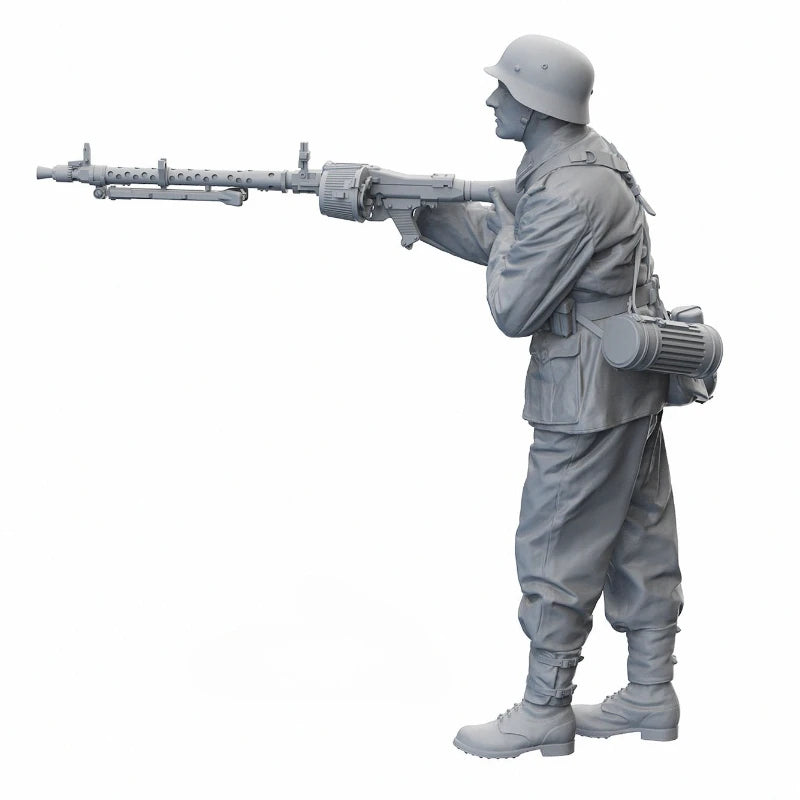 1/16 Scale Die-Cast Resin Figure Model Kit German Half Track Gunner Unassembled and Unpainted