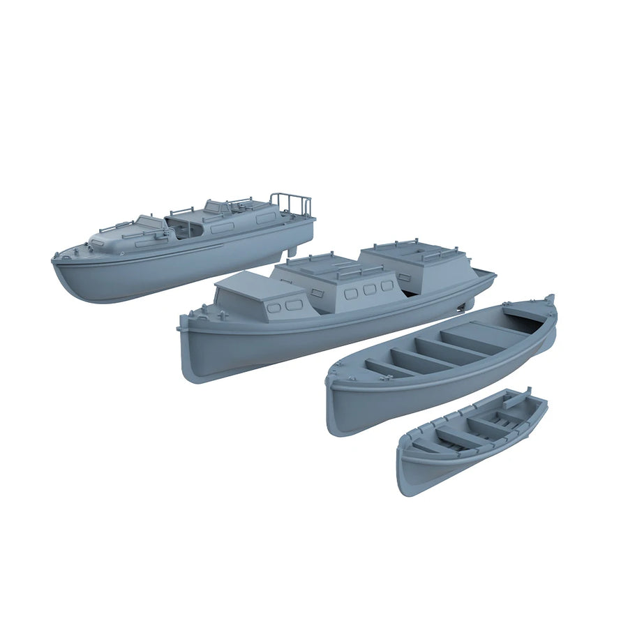 Royal Navy Lifeboat Set 4-Piece with Interior Detail 1/350 1/700 Resin Ship Accessory Kit - resin model view 2