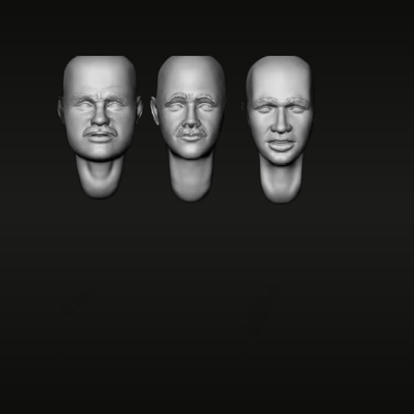 Male Head Replacement Conversion Set 28mm Resin Miniature Bust Kit