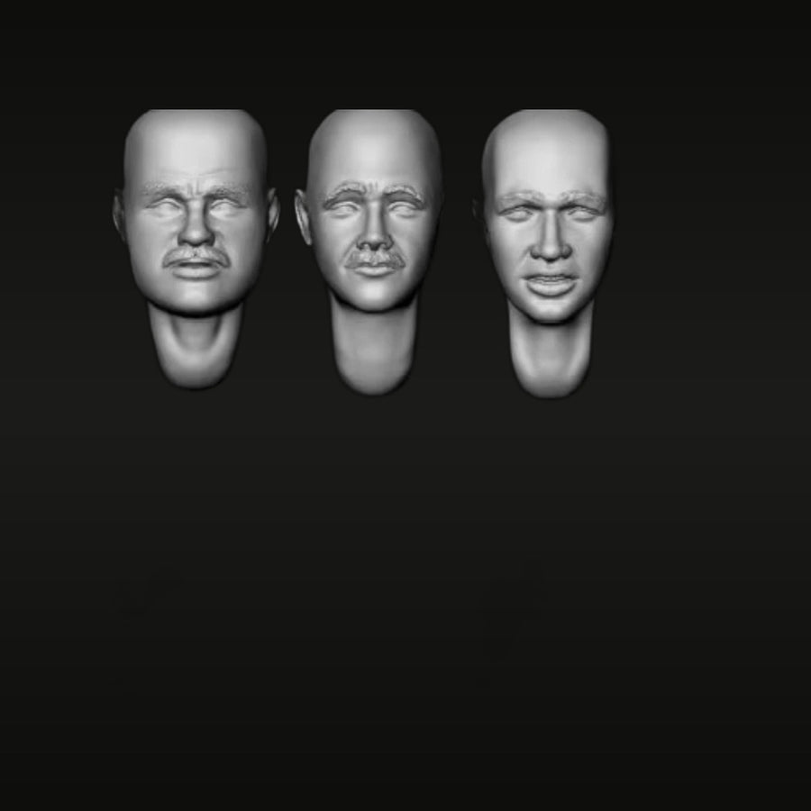 Male Head Replacement Conversion Set 28mm Resin Miniature Bust Kit - unpainted resin model kit