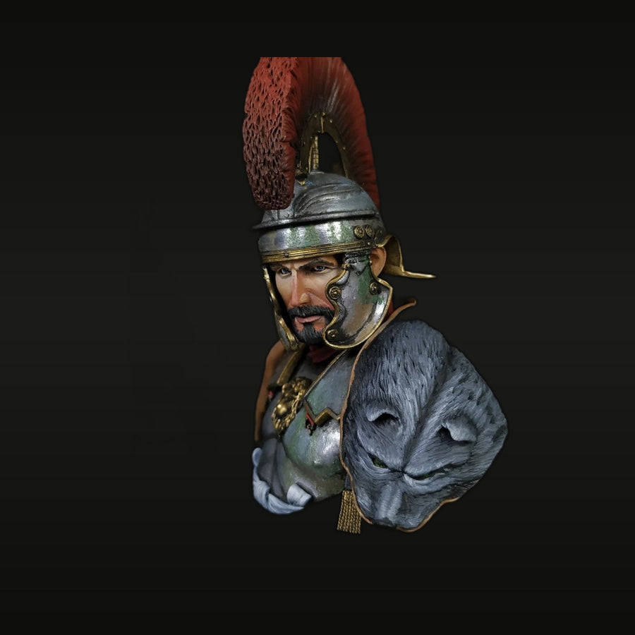 Ancient Roman Centurion with Wolf Pelt 75mm Resin Bust Kit - unpainted resin model kit