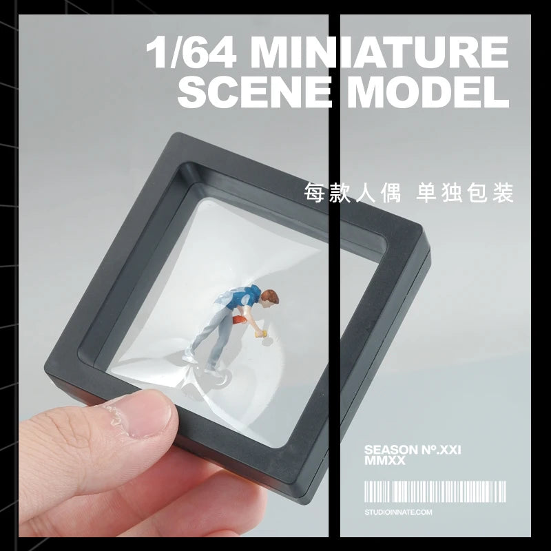 1/64 Car Wash Guy Diy Sand Table Miniature Resin Action Figure Hand Doll Decoration Micro Landscape Small Scale Model
