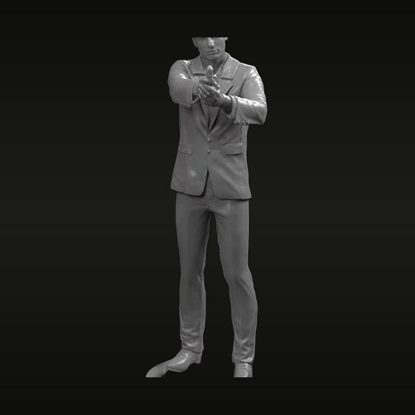 Modern Businessman with Fedora Hat 75mm Resin Figure Kit