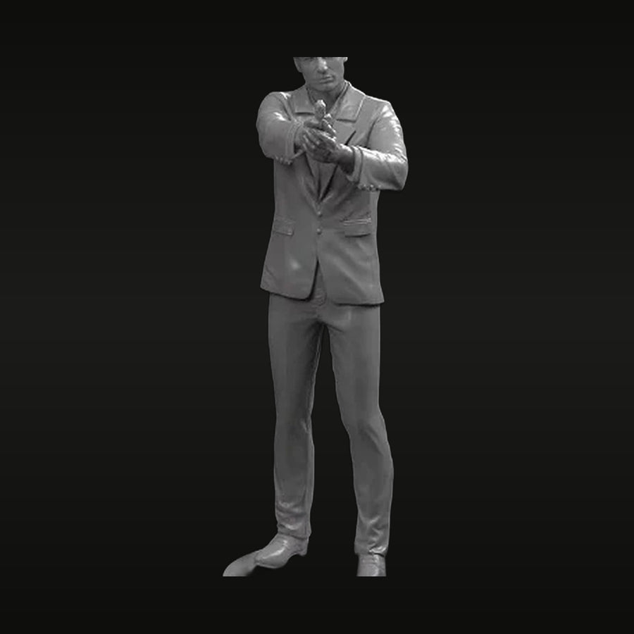 Modern Businessman with Fedora Hat 75mm Resin Figure Kit - unpainted resin model kit