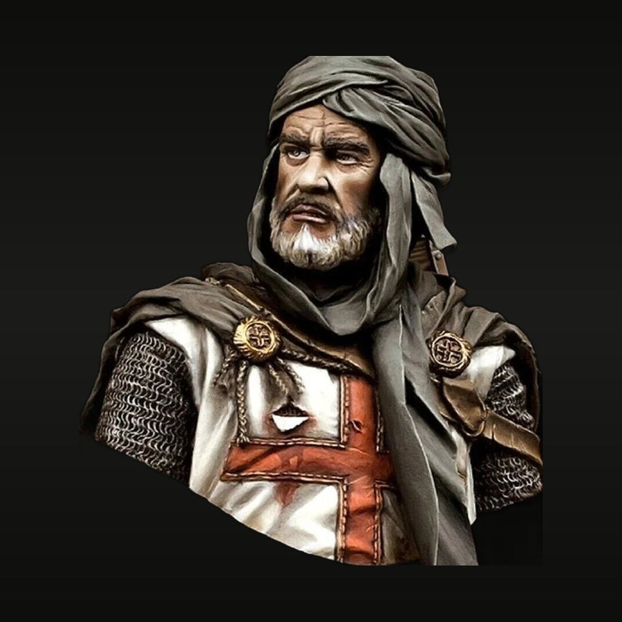 Medieval Crusader Knight with Headwrap 75mm Resin Bust Kit - unpainted resin model kit