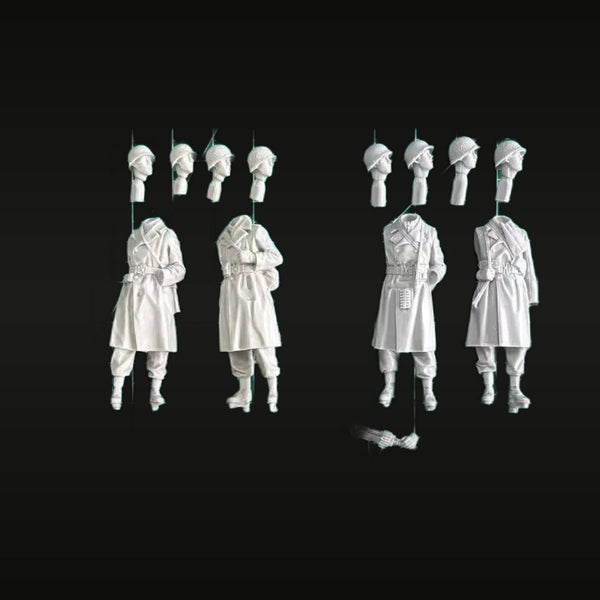 WWII US Infantry Winter Greatcoat Squad 1/35 Resin Figure Kit
