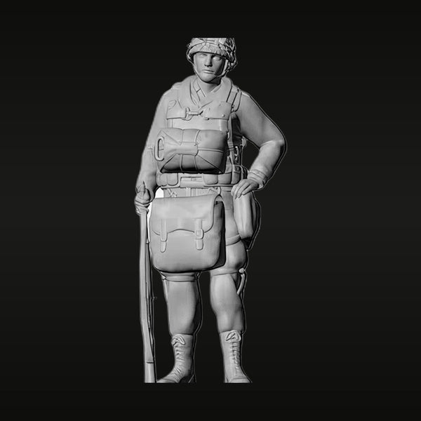 WWII US Airborne Soldier Bust with Webbing Harness 1/32 Resin Kit