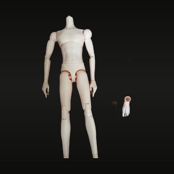 1/6 Scale Super White Male Resin Body Figure with Interchangeable Hands
