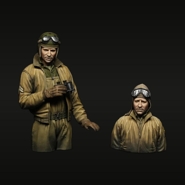 WWII US Army Air Forces Pilot and Gunner 1/16 Resin Bust Set