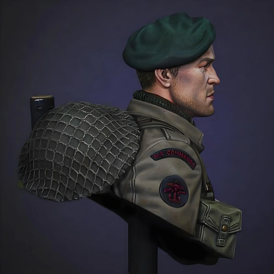 WWII British Commando with Stick Grenade 1/10 Resin Bust - resin model view 3