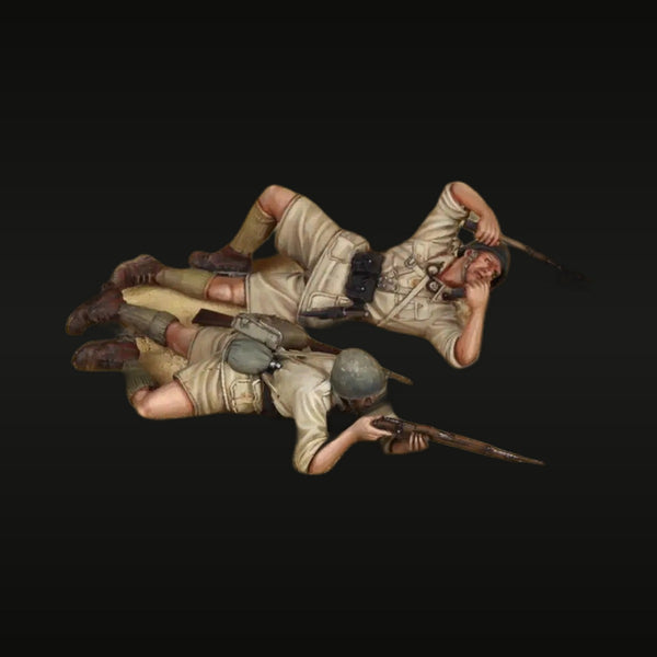 WWII Colonial British Soldiers Hand-to-Hand Combat 1/35 Resin Figures