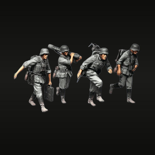 WWII German Infantry 4-Figure Set 1/35 Resin Model Kit