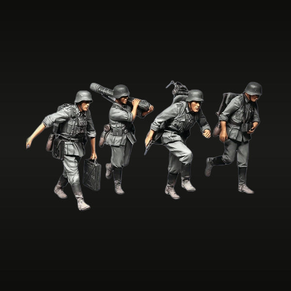 WWII German Wehrmacht 4-Figure Combat Set 1/35 Resin Kit
