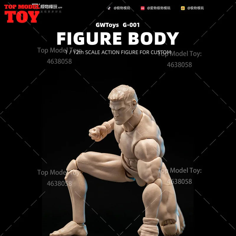 Gwtoys G001 1/12 Scale Male Super Flexible Articulated Muscular Seamless Body 16Cm Strong Soldier 6