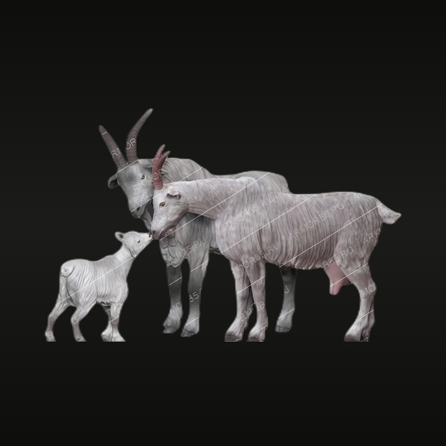 Goat Family Diorama 1/35 Resin Model Kit - unpainted resin model kit