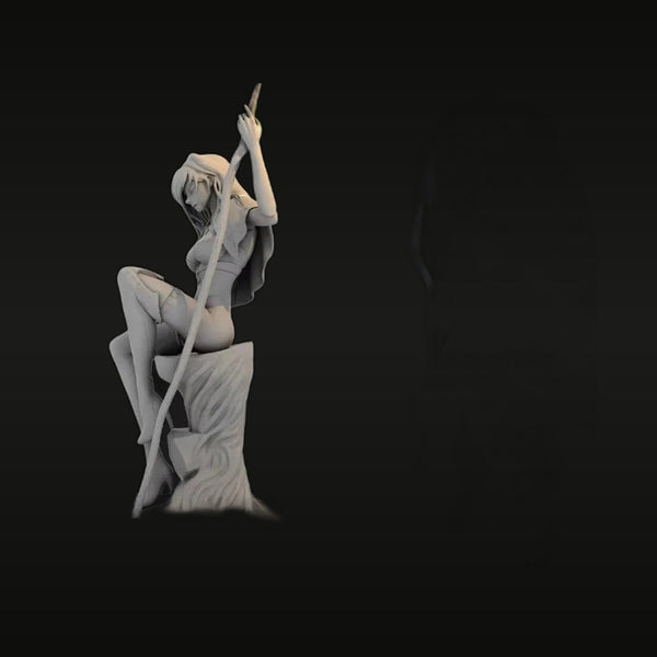 Fantasy Female Sorceress with Staff 1/24 Resin Bust Kit