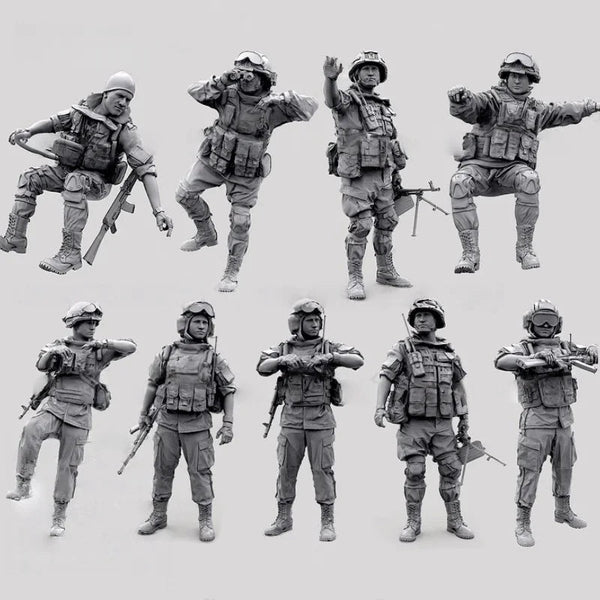 Modern US Special Forces Operators with M4 Carbines 9-Figure Set 1/35 Resin Kit