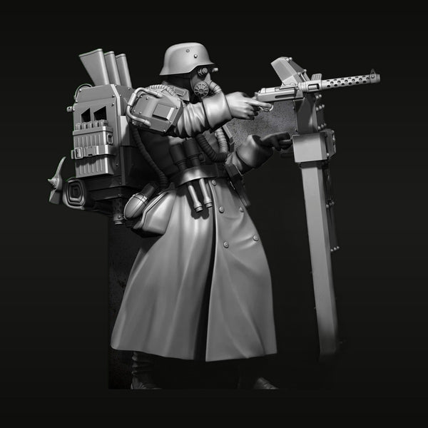 WWII Steampunk German Soldier with Gas Mask 75mm Resin Figure Kit