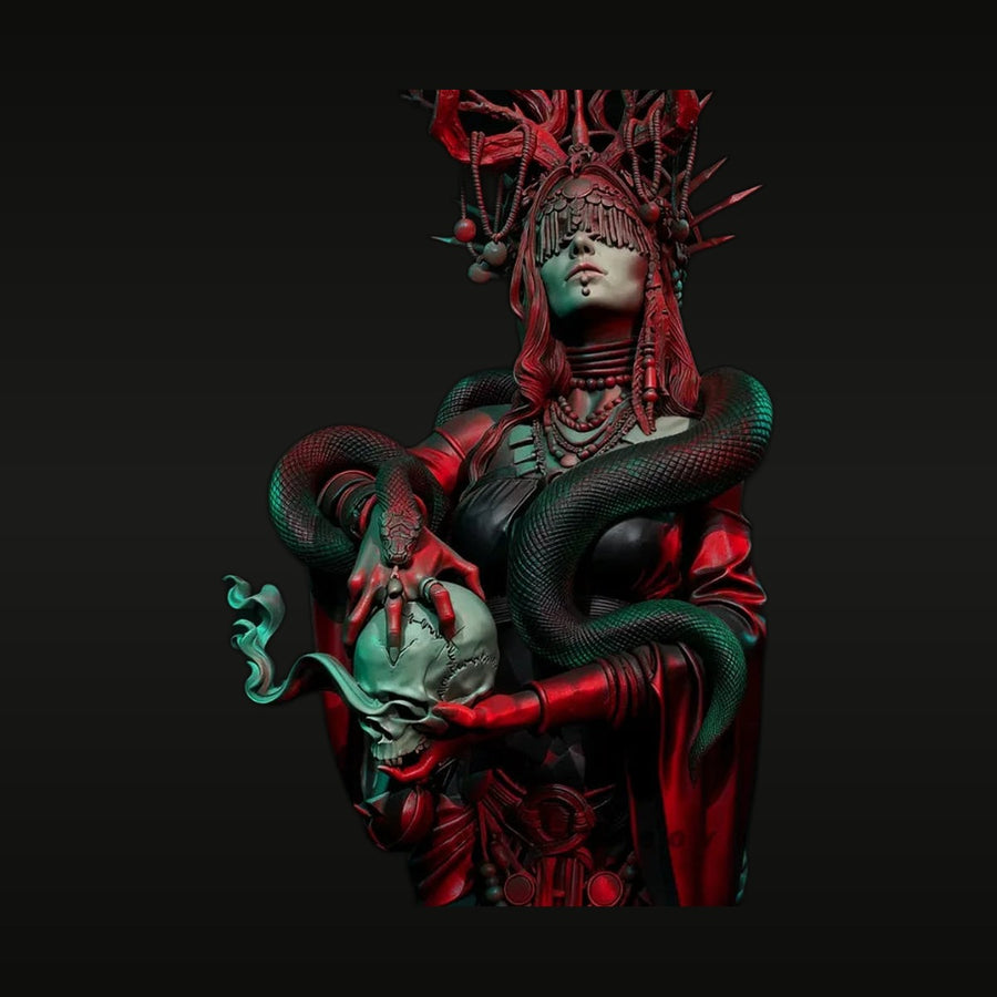 Fantasy Medusa Queen Gorgon Bust with Serpent Hair 75mm Resin Kit - unpainted resin model kit