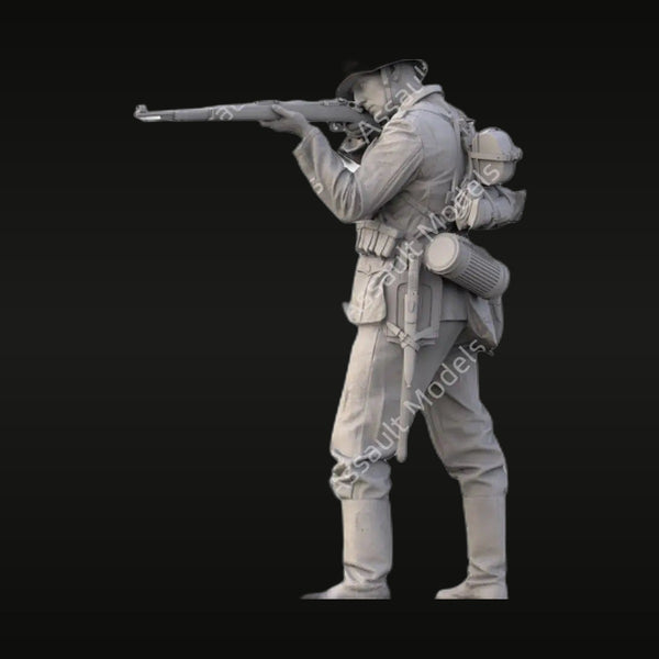 WWII American Soldier Aiming M1 Rifle 1/35 Resin Figure Kit