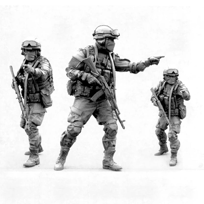 Modern US Tactical Squad 4-Figure Set 1/35 Resin Kit - resin model view 2