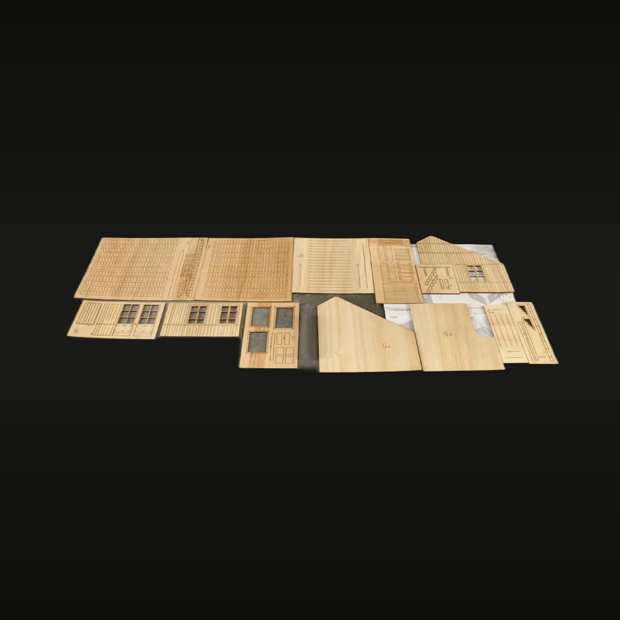 WWII Military Bunker Diorama Terrain 1/35 Scale Resin & Wood Kit - unpainted resin model kit