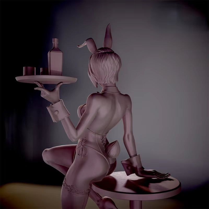 1/35 Scale Resin Figure 3D Printing Model Kit Realistic Theme Miniature Bunny Waitress Unassembled and Unpainted Free Shipping