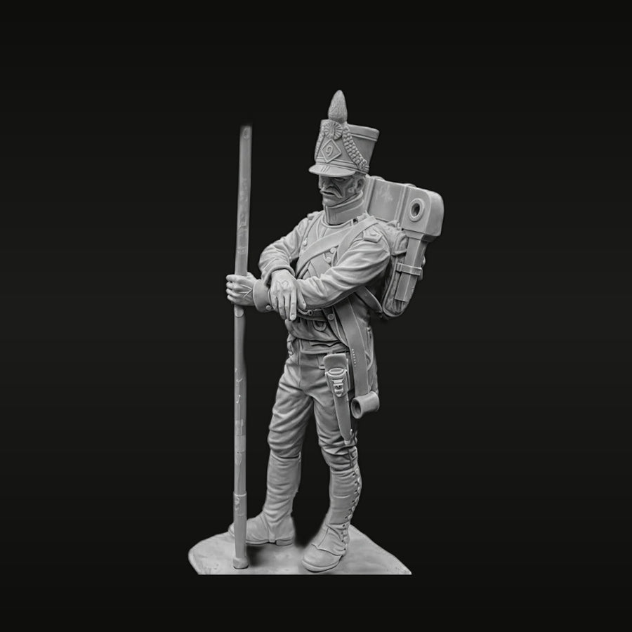 Napoleonic French Infantry Soldier with Pike 54mm Resin Figure Kit - unpainted resin model kit