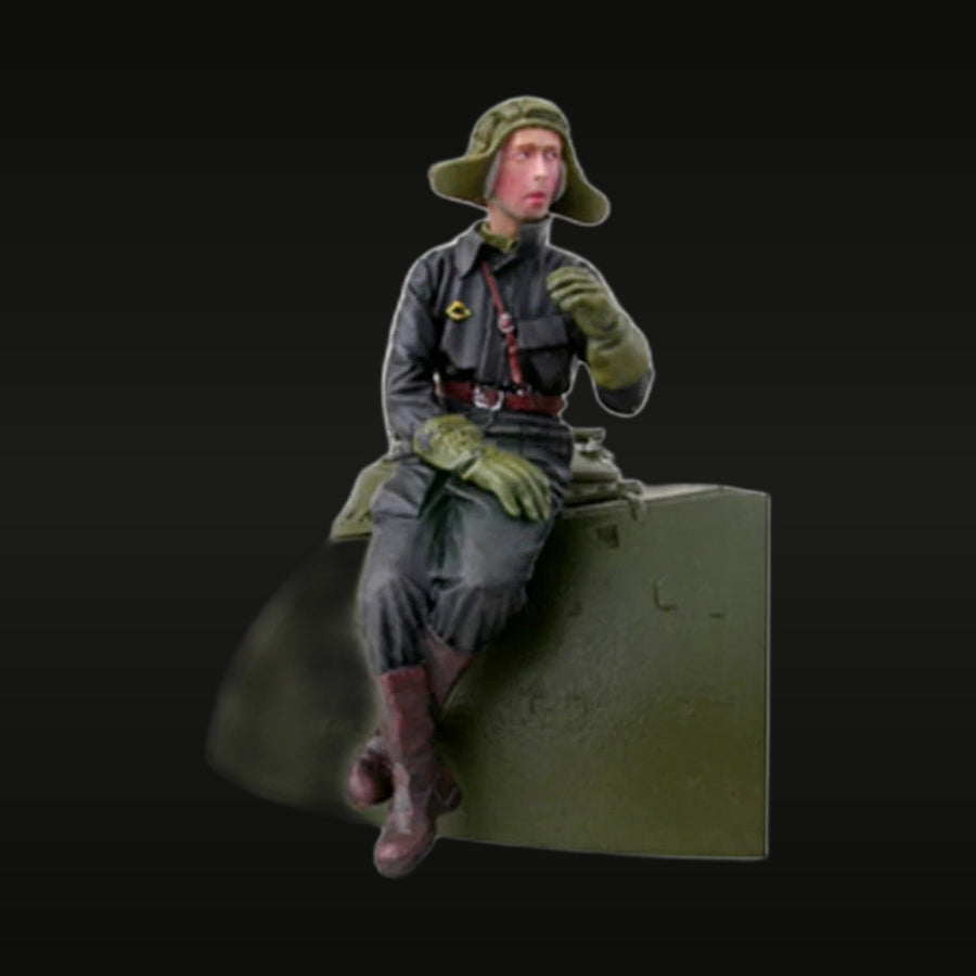 WWII Soviet Red Army Soldier Seated 1/35 Resin Figure Kit - unpainted resin model kit