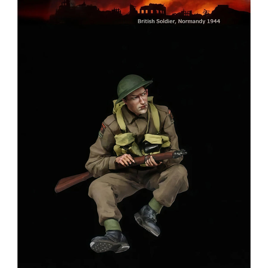 WWII British Infantryman with Lee-Enfield Normandy 1944 1/35 Resin Figure Kit - resin model view 3