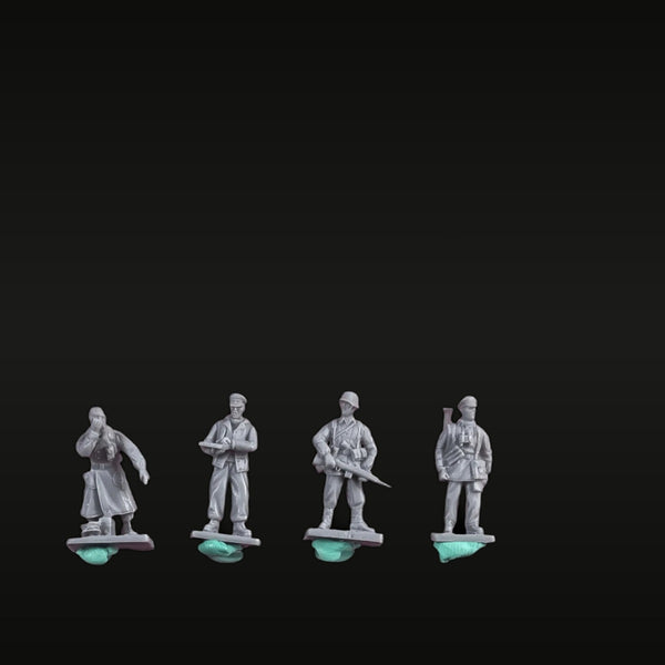 WWII Soviet Red Army Infantry 4-Figure Set 1/72 Resin Kit