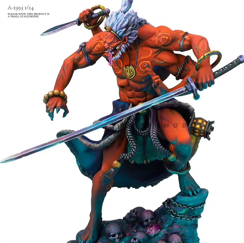 Fantasy Demon Warrior with Katana Stylized 1/24 Resin Figure - resin model view 2