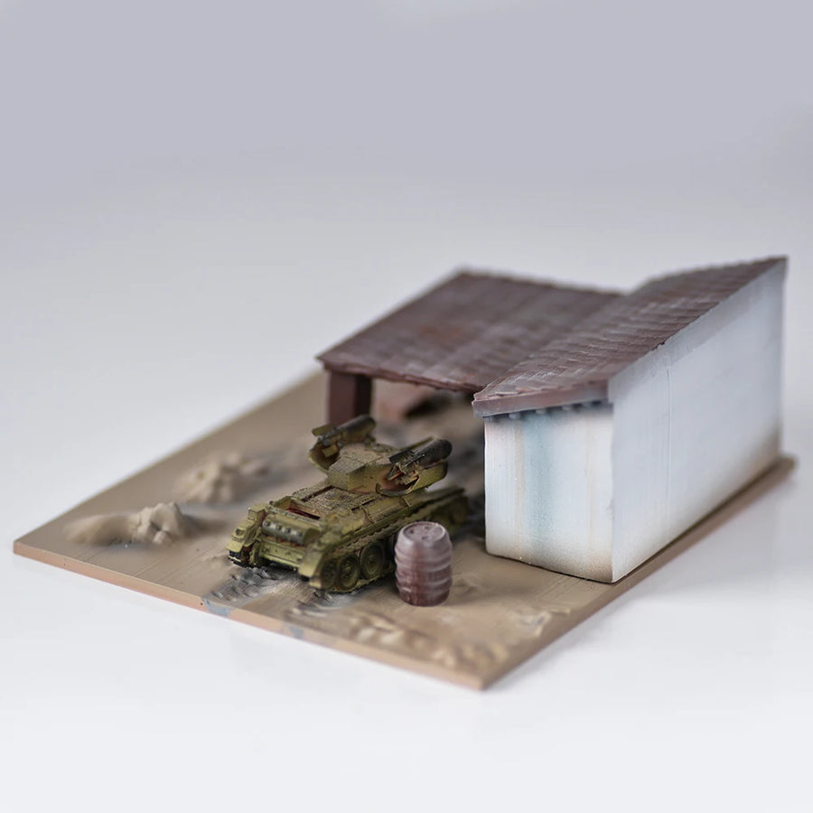 Rural Asian House with Overhang 1/220 Resin Diorama Kit - resin model view 5