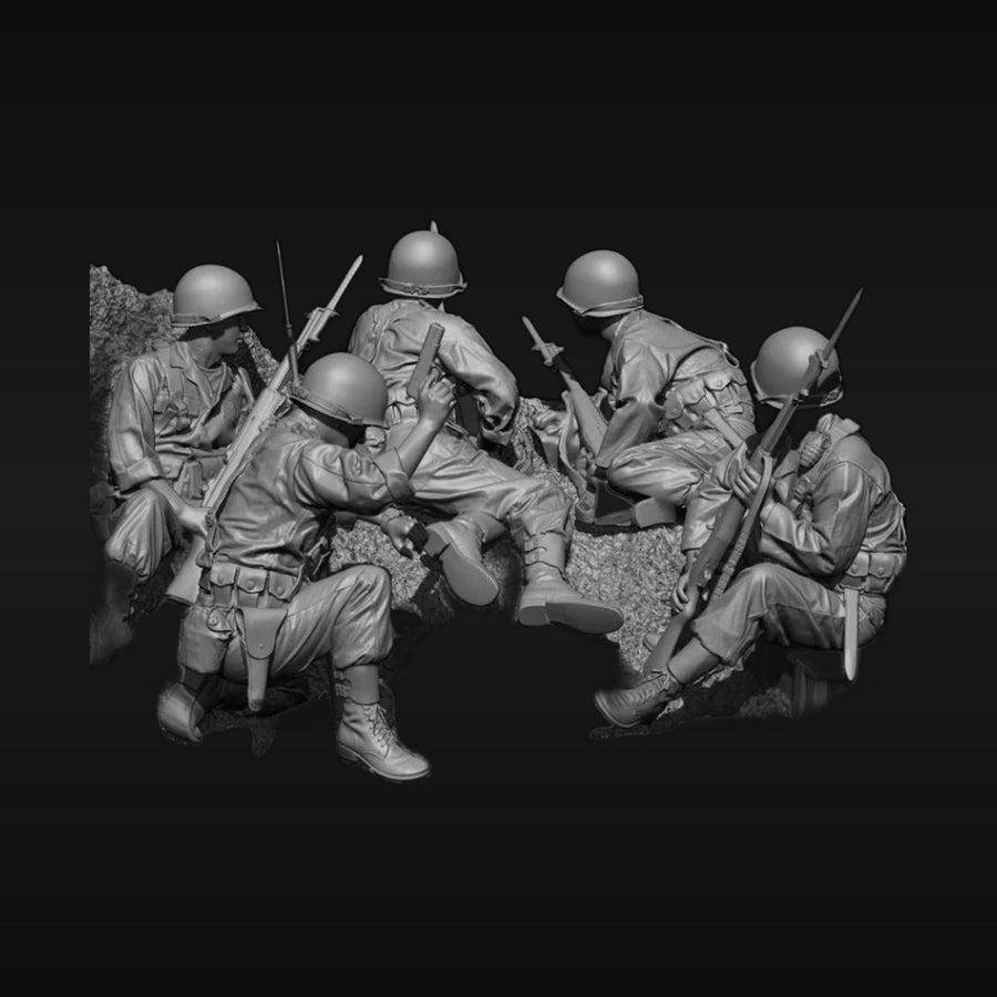 WWI German Trench Assault Squad 1/35 Resin Diorama Set - unpainted resin model kit