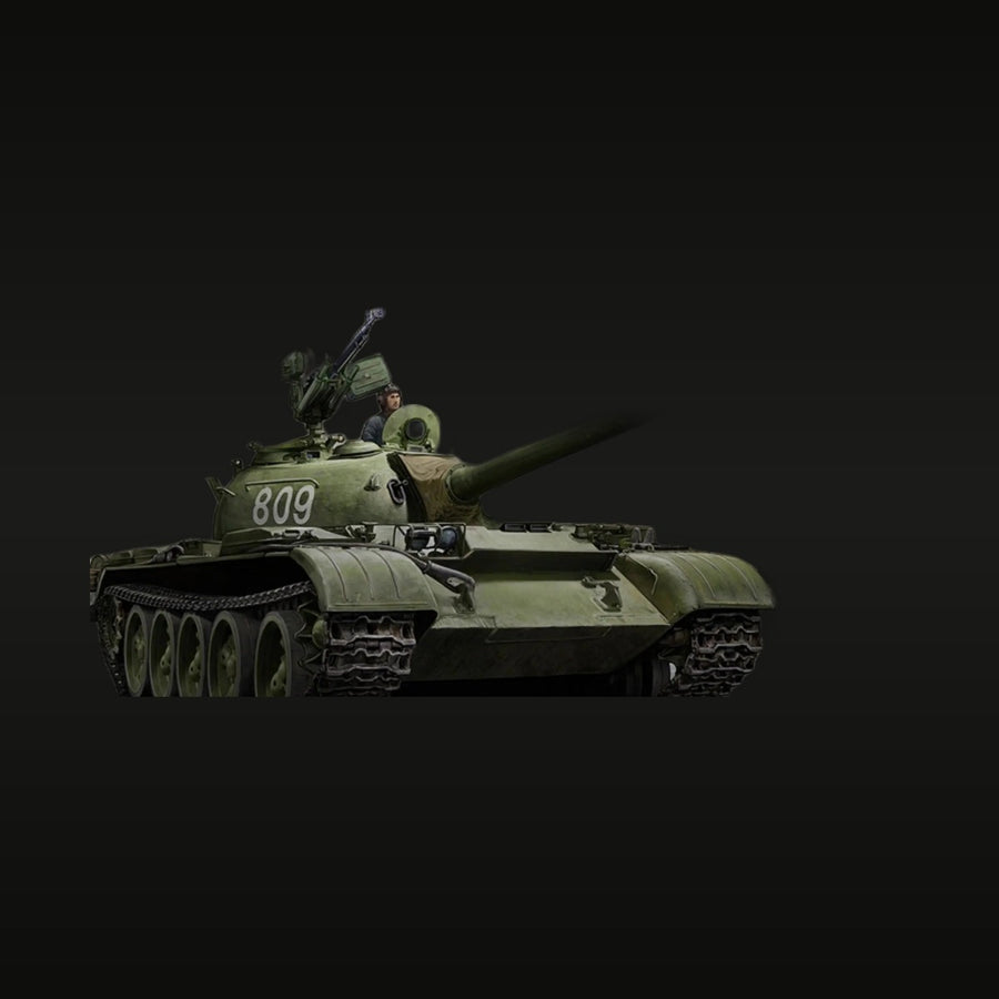 Soviet T-54 Medium Tank with Crew Figure 1/35 Resin Vehicle Kit - unpainted resin model kit