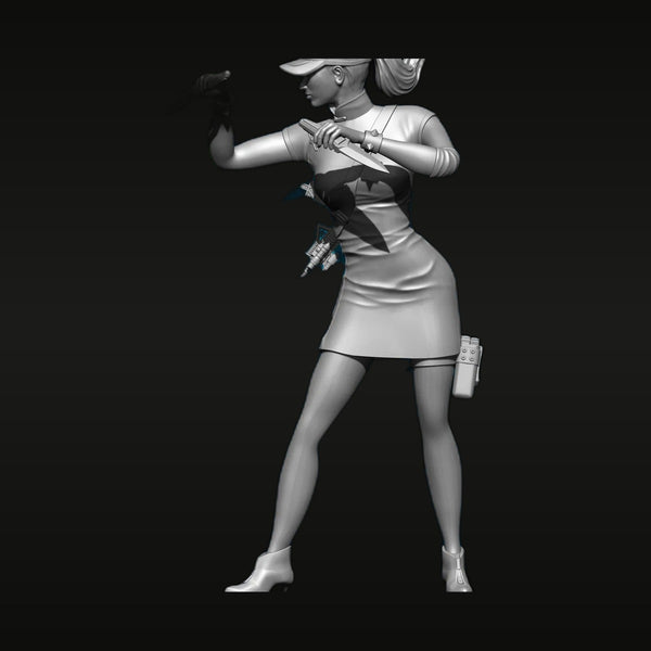 Stylized Female Action Girl with Knife 75mm Resin Bust Kit