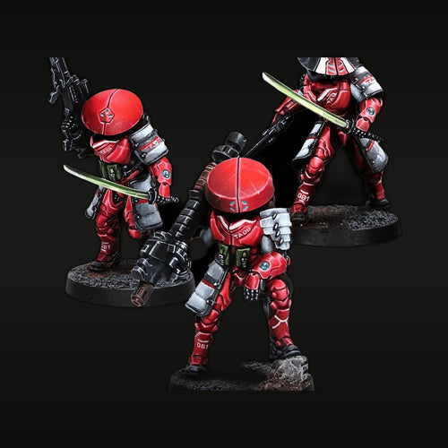 Red Power Armor Soldier Squad 1/35 Resin Figure Set