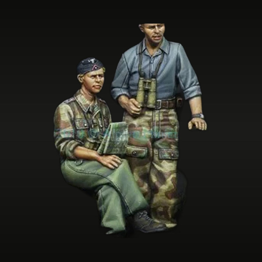 WWII German Panzer Crew Summer Uniform 1/35 Resin Figure Set - unpainted resin model kit