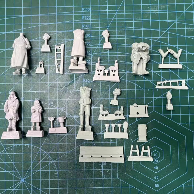 WWII German Soldiers & Civilians Interaction Scene 1/35 Resin Diorama Set - resin model view 3