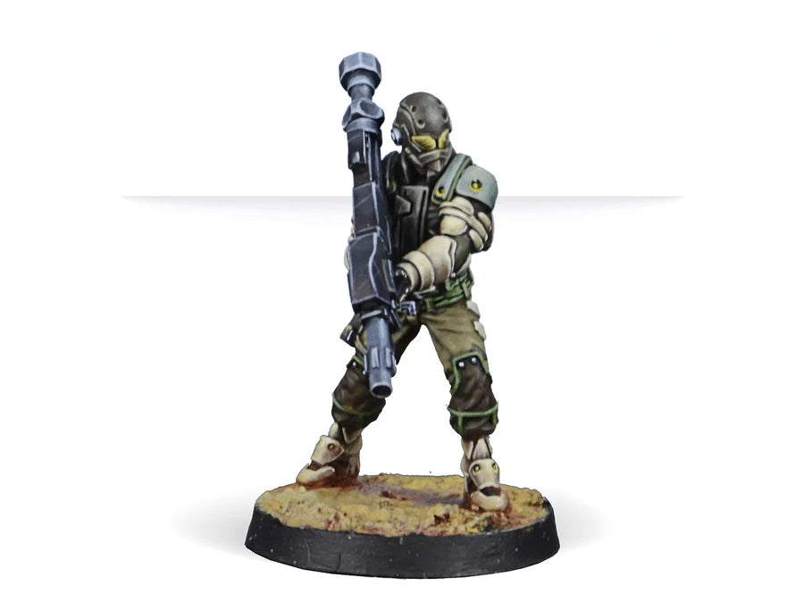 Sci-Fi Heavy Armor Tactical Squad 4-Figure Set 28mm Resin Kit - resin model view 4