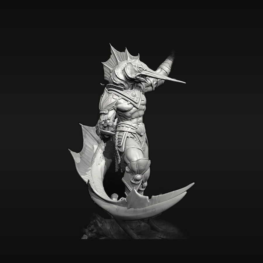 Fantasy Female Dragon Knight Warrior with Spear 38mm Resin Figure Kit - unpainted resin model kit