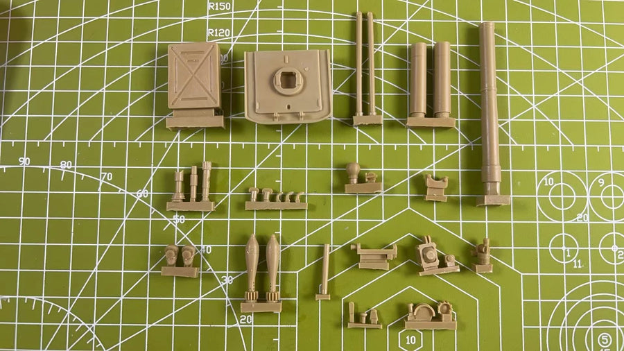 WWII German 8cm Mortar with Bipod 120mm Resin Kit - resin model view 3