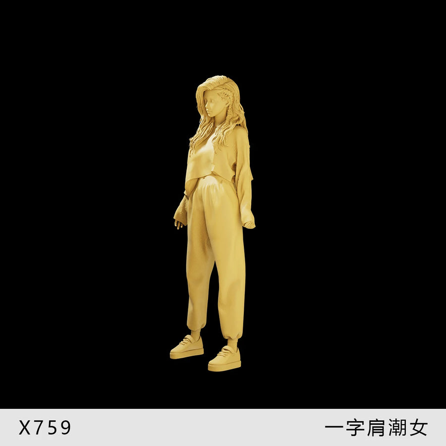 Cyberpunk Girl in Tactical Suit 1/64 Resin Figure Kit - resin model view 5